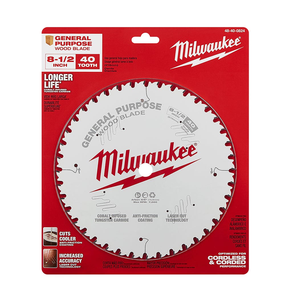 Milwaukee 48-40-0824 8-1/2 in. 40-Tooth General Purpose Circular Saw Blade