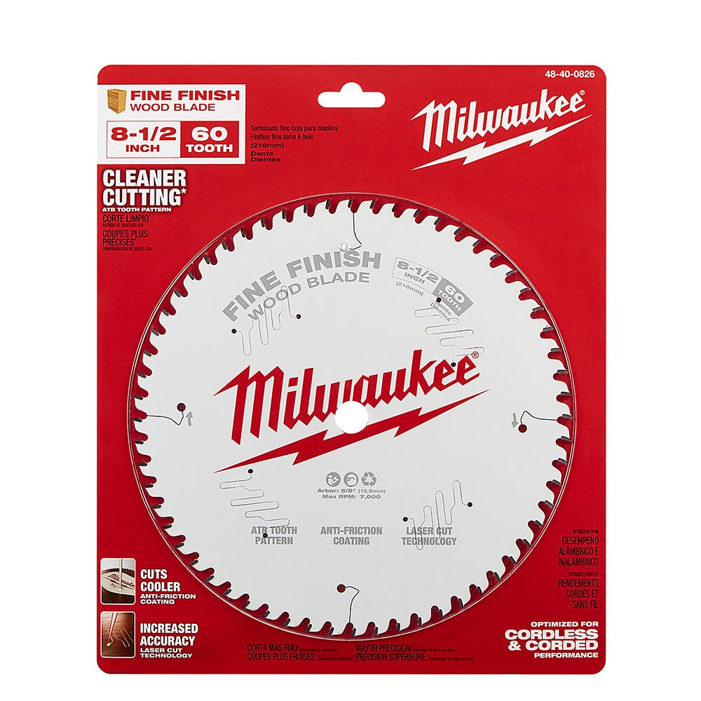 Milwaukee 48-40-0826 8-1/2 in. 60-Tooth Fine Finish Circular Saw Blade