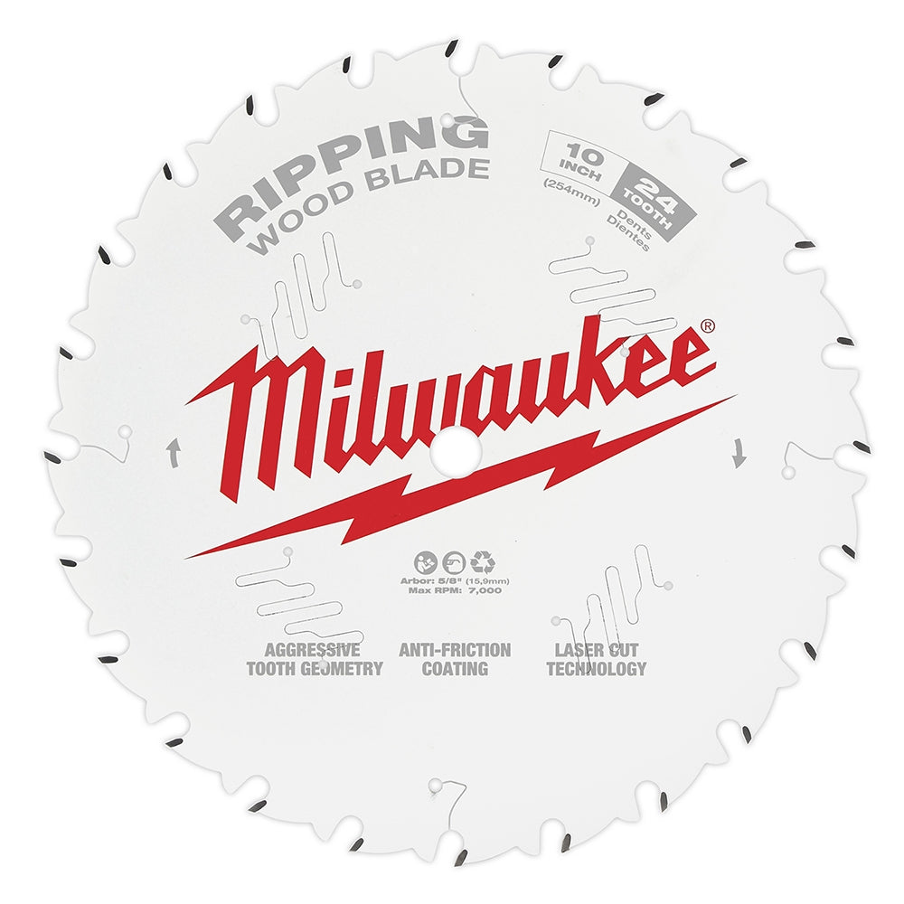 Milwaukee 48-40-1020 10 in. 24-Tooth Ripping Circular Saw Blade