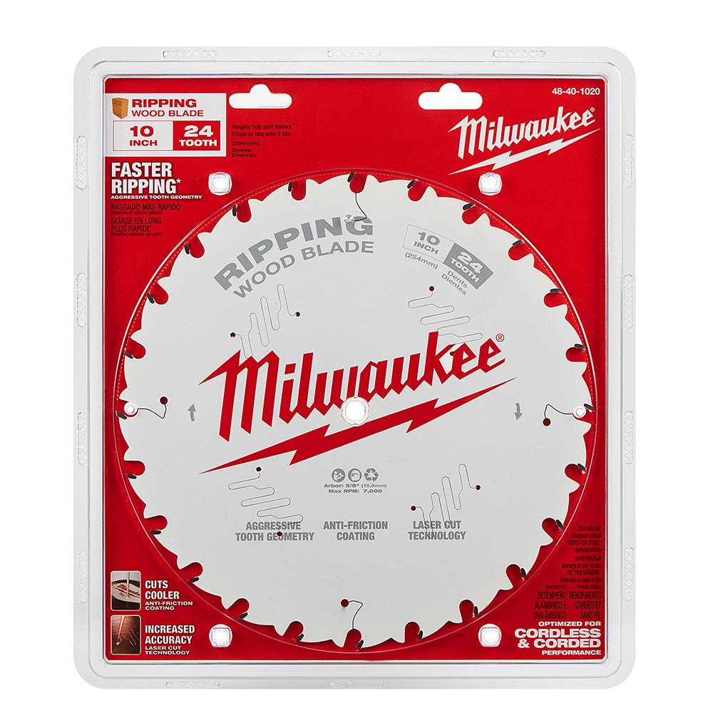 Milwaukee 48-40-1020 10 in. 24-Tooth Ripping Circular Saw Blade