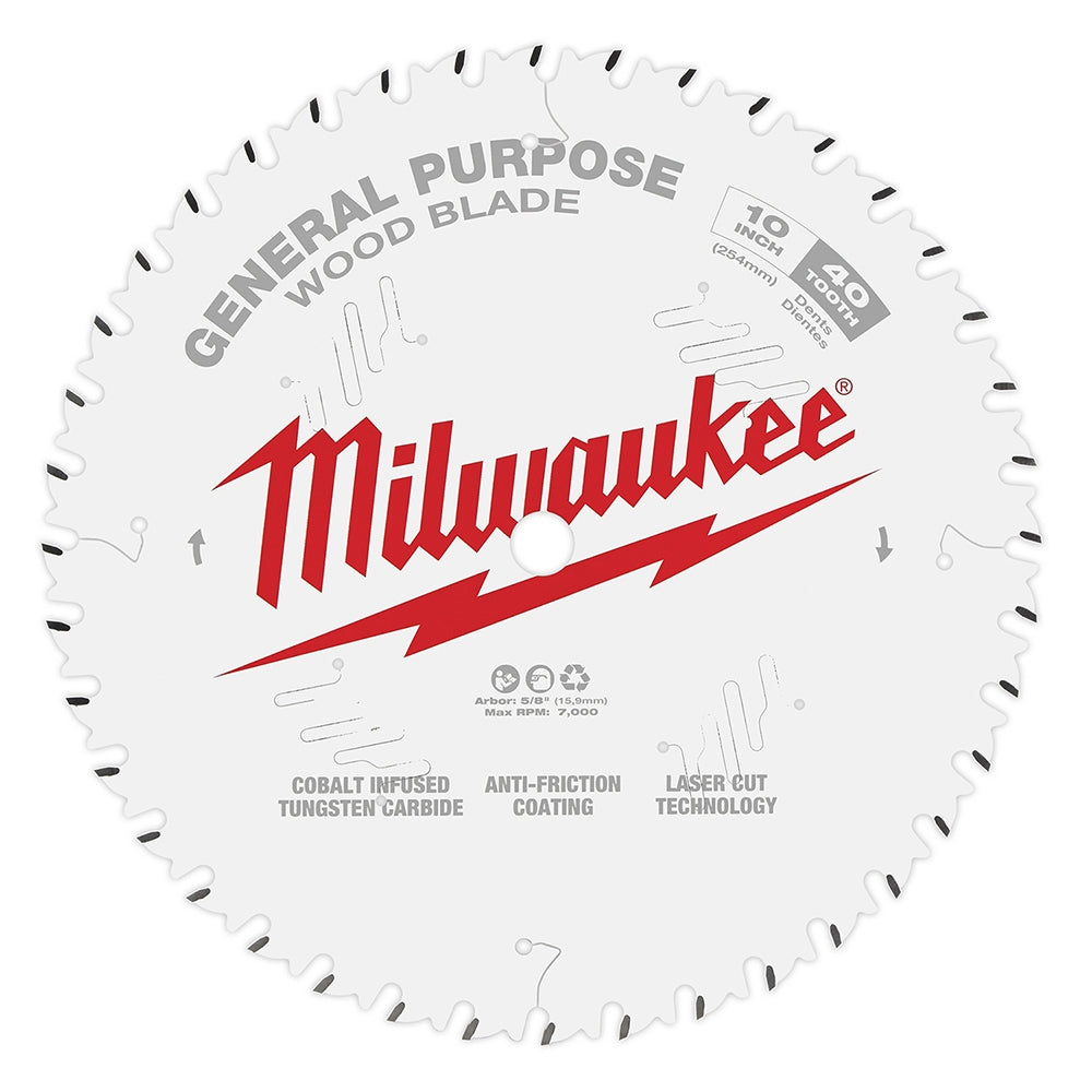 Milwaukee 48-40-1024 10 in. 40-Tooth General Purpose Circular Saw Blade
