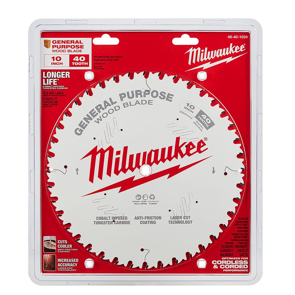 Milwaukee 48-40-1024 10 in. 40-Tooth General Purpose Circular Saw Blade