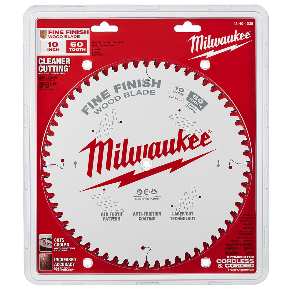 Milwaukee 48-40-1028 10 in. 60-Tooth Fine Finish Circular Saw Blade