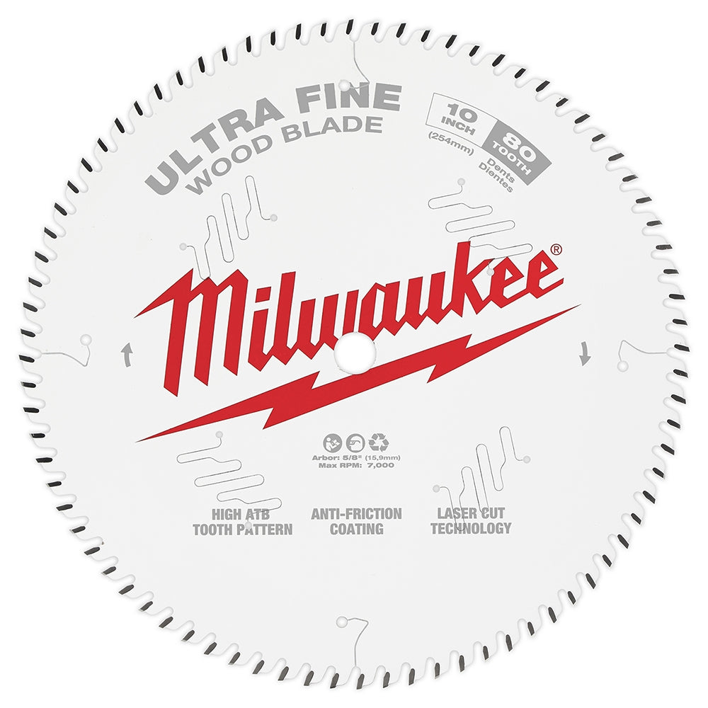 Milwaukee 48-40-1032 10 in. 80-Tooth Ultra Fine Finish Circular Saw Blade