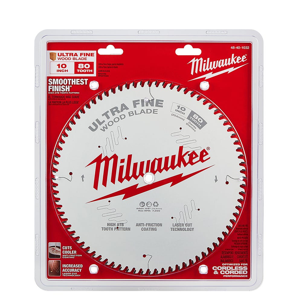 Milwaukee 48-40-1032 10 in. 80-Tooth Ultra Fine Finish Circular Saw Blade