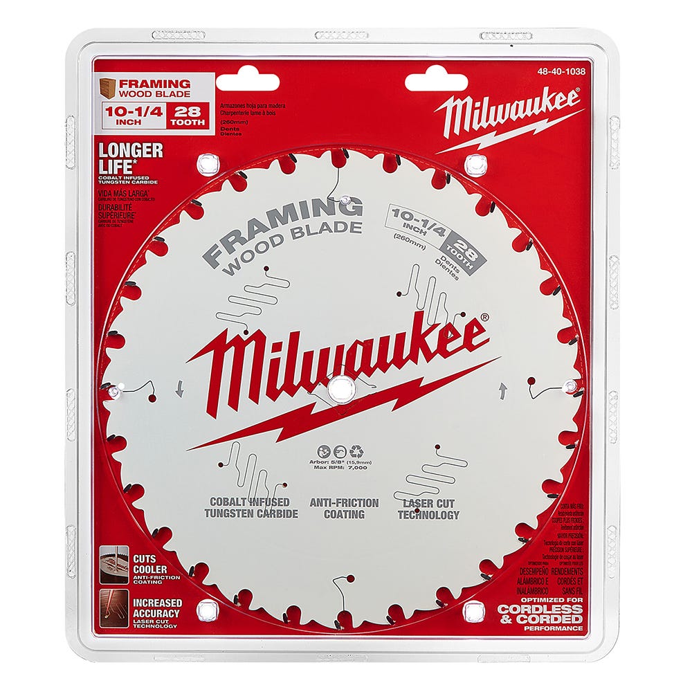 Milwaukee 48-40-1038 10-1/4 in. 28-Tooth Framing Circular Saw Blade