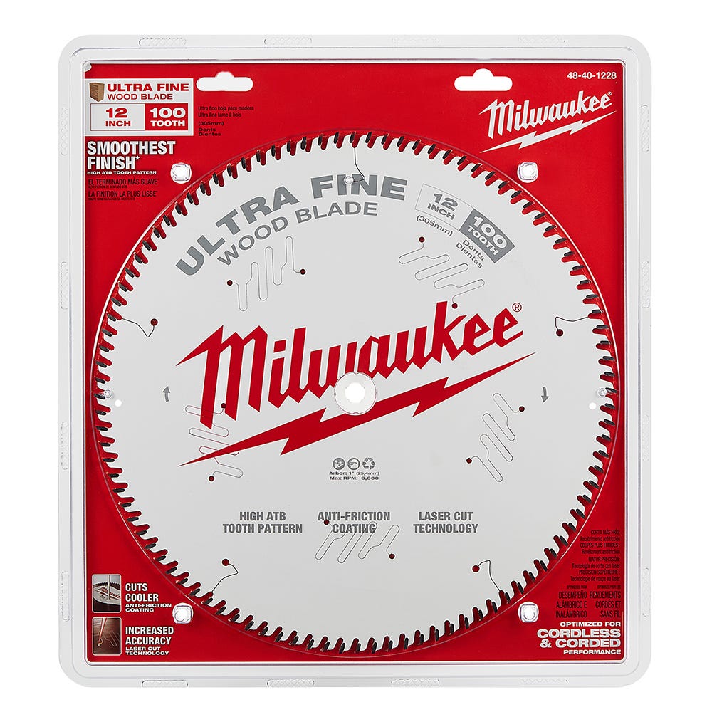 Milwaukee 48-40-1228 12 in. 100-Tooth Ultra Fine Finish Circular Saw Blade
