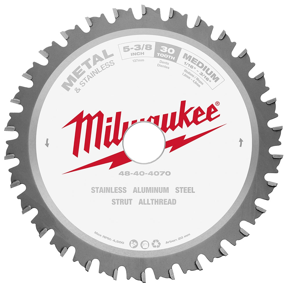Milwaukee 48-40-4070 5-3/8 in. 30 Teeth Ferrous Metal Circular Saw Blade