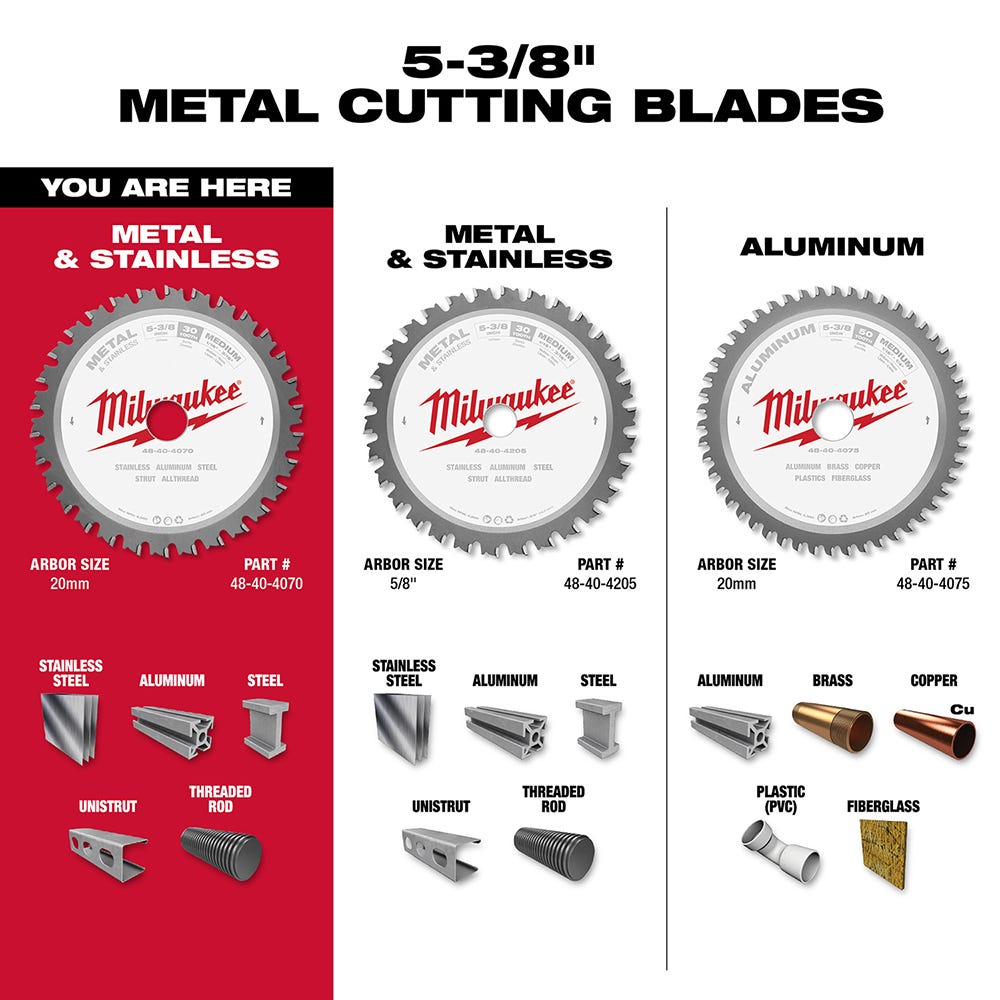 Milwaukee 48-40-4070 5-3/8 in. 30 Teeth Ferrous Metal Circular Saw Blade