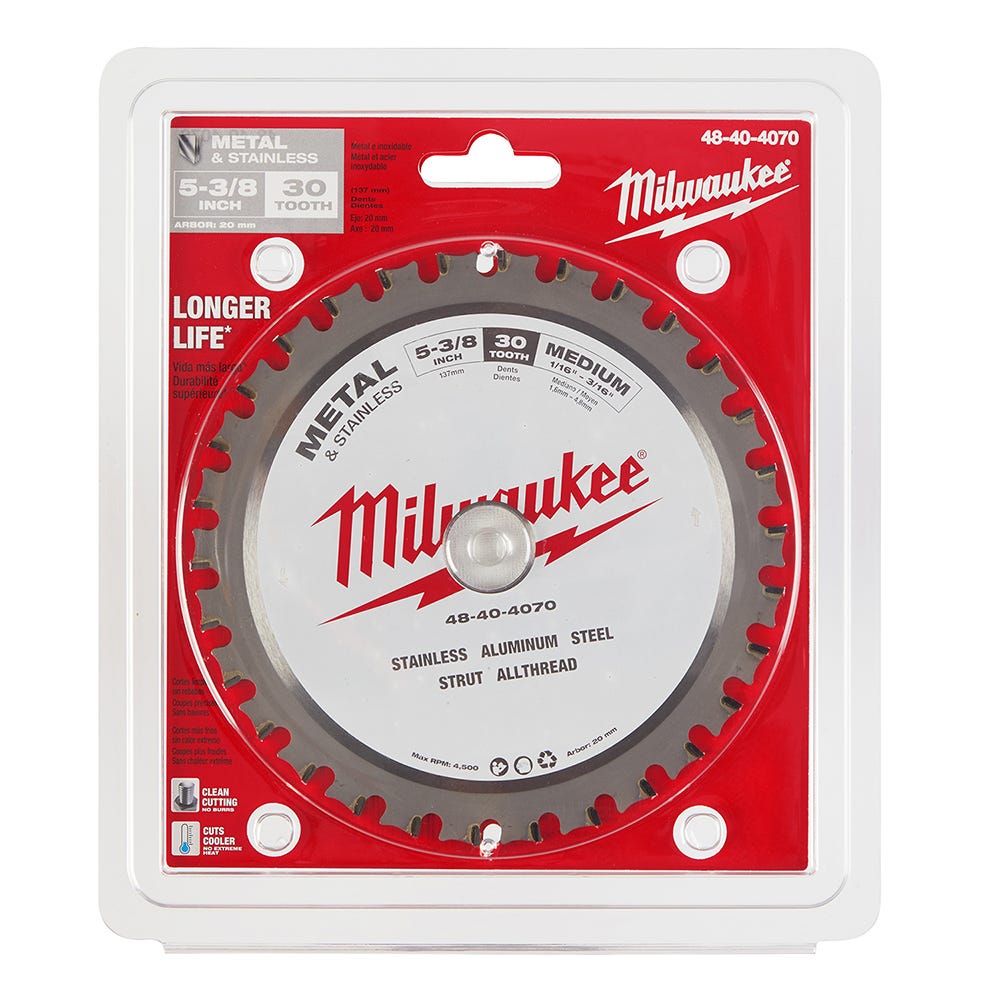 Milwaukee 48-40-4070 5-3/8 in. 30 Teeth Ferrous Metal Circular Saw Blade