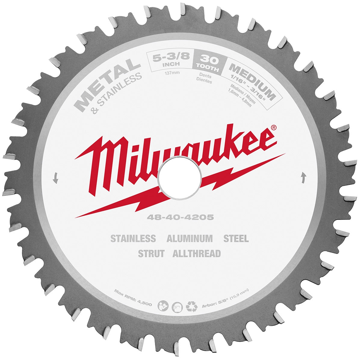 Milwaukee 48-40-4205 5-3/8 in. Metal Cutting Circular Saw Blade 5/8 in. Arbor
