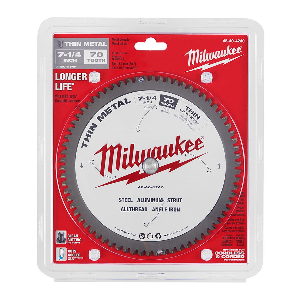 Milwaukee 48-40-4240 7-1/4 in. Thin Metal Cutting Circular Saw Blade