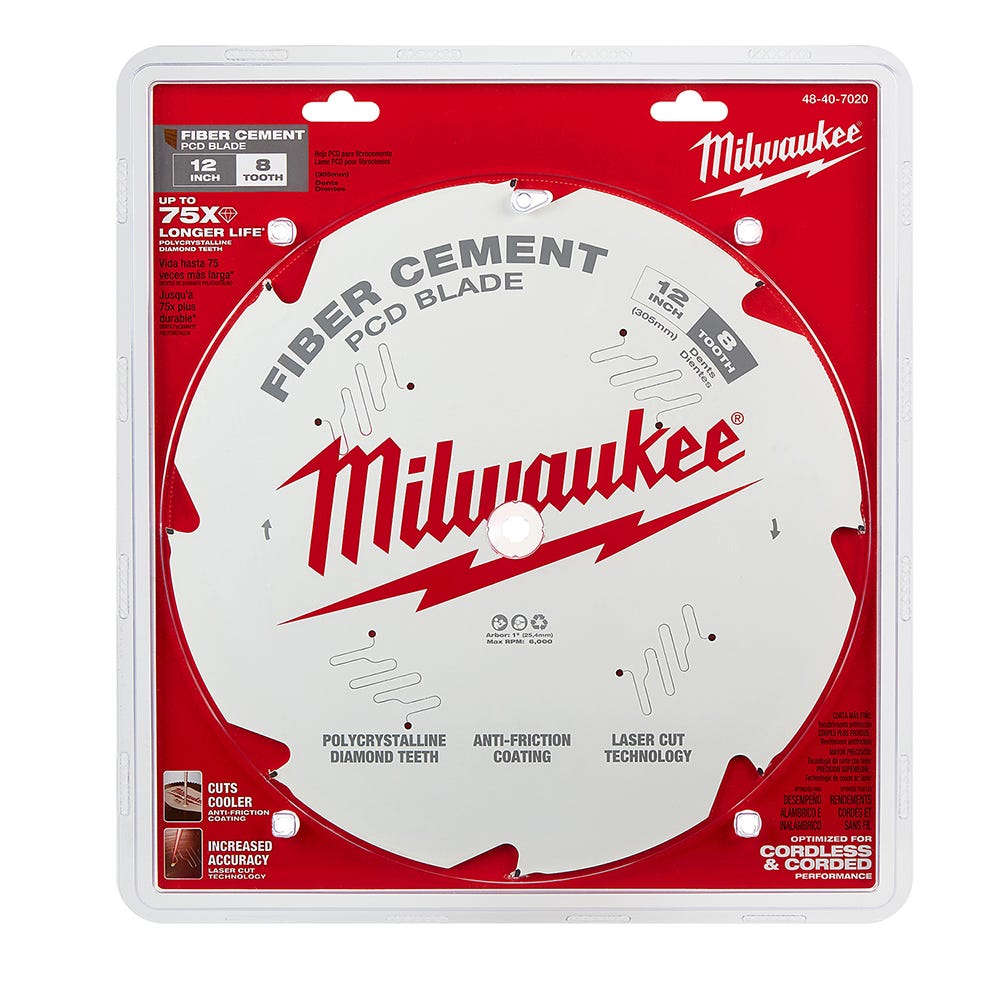 Milwaukee 48-40-7020 12 in. PieceD/Fiber Cement Circular Saw Blade