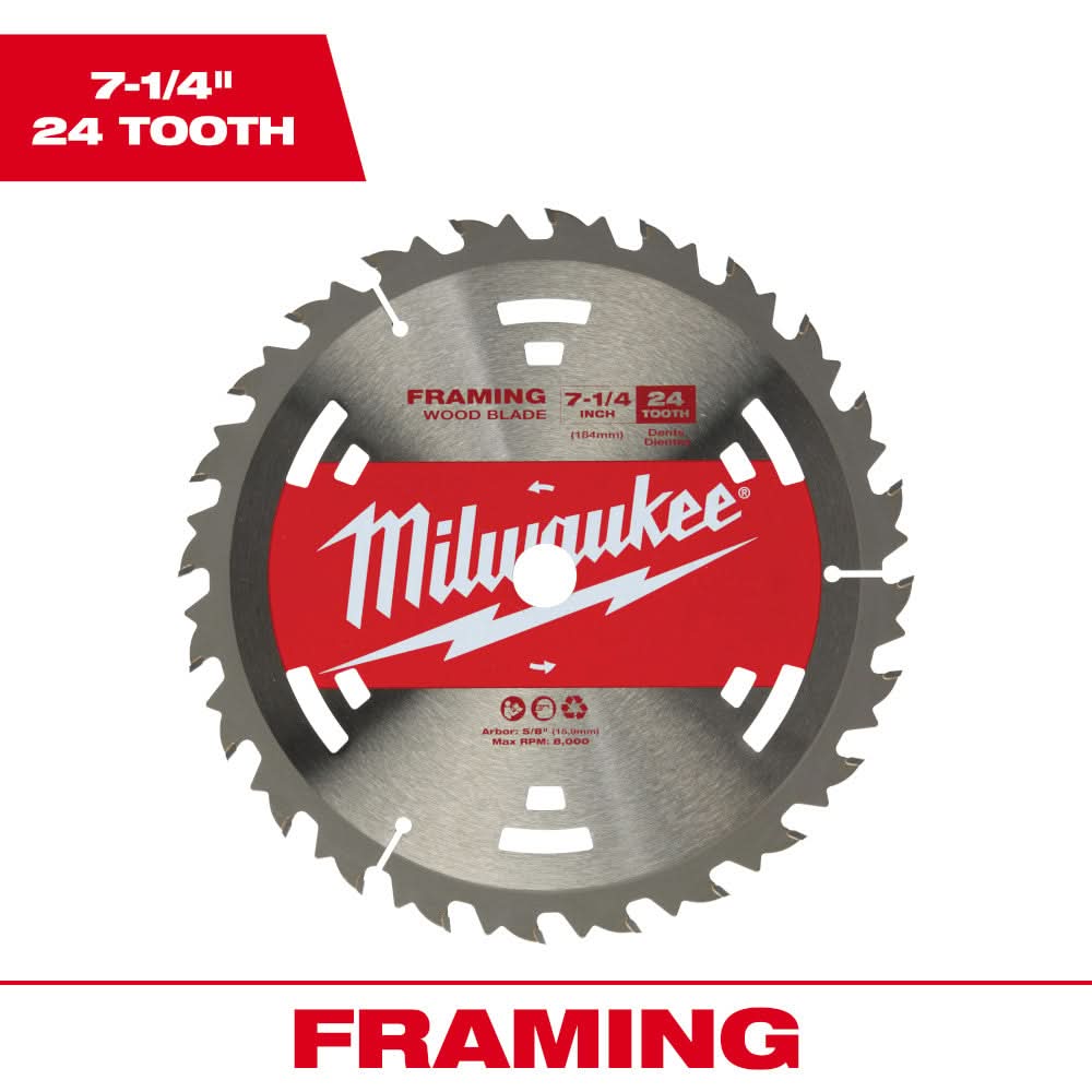 Milwaukee 48-40-1711 7-1/4" 24T Construction Framing Contractor Pack (25PK)