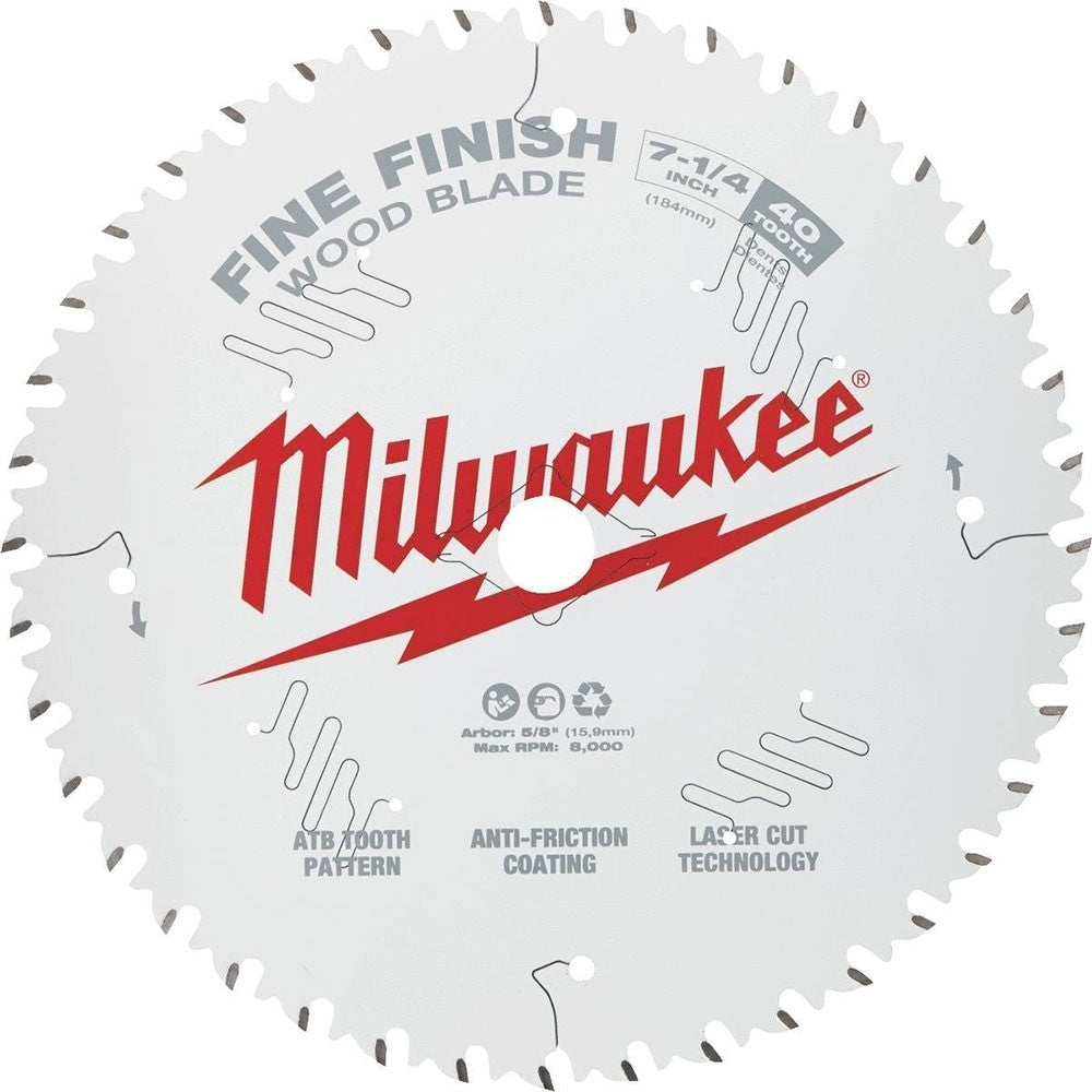 Milwaukee 48-41-0726 7-1/4 in. 40-Tooth Fine Finish Circular Saw Blades