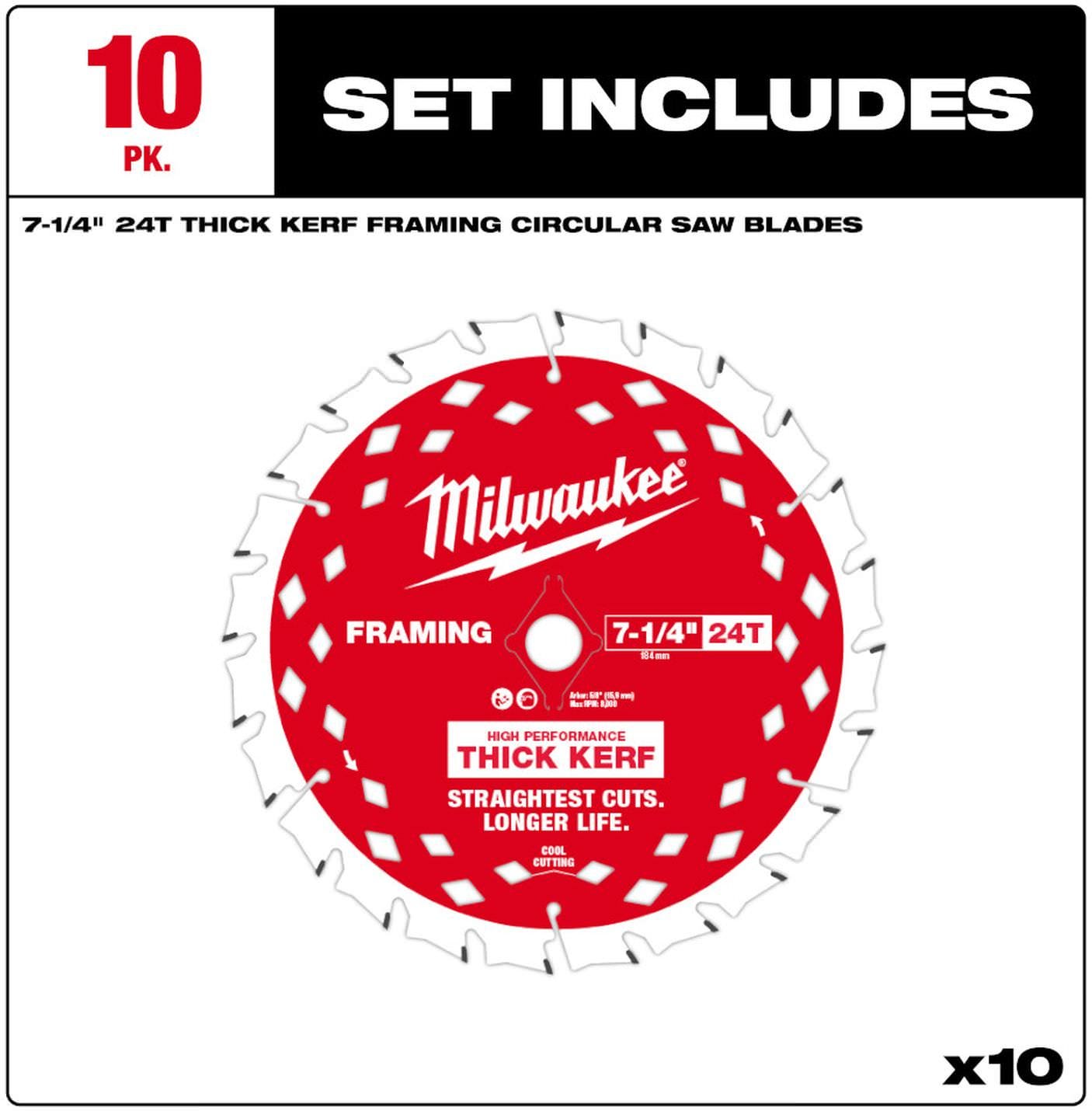 Milwaukee 48-41-0740 7-1/4 in. 24T Thick Kerf Framing Circular Saw Blade