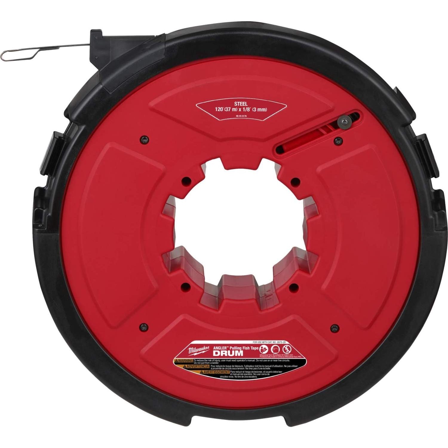 Milwaukee 48-44-5176 Angler 120' x 1/8" Steel Pulling Fish Tape Drum
