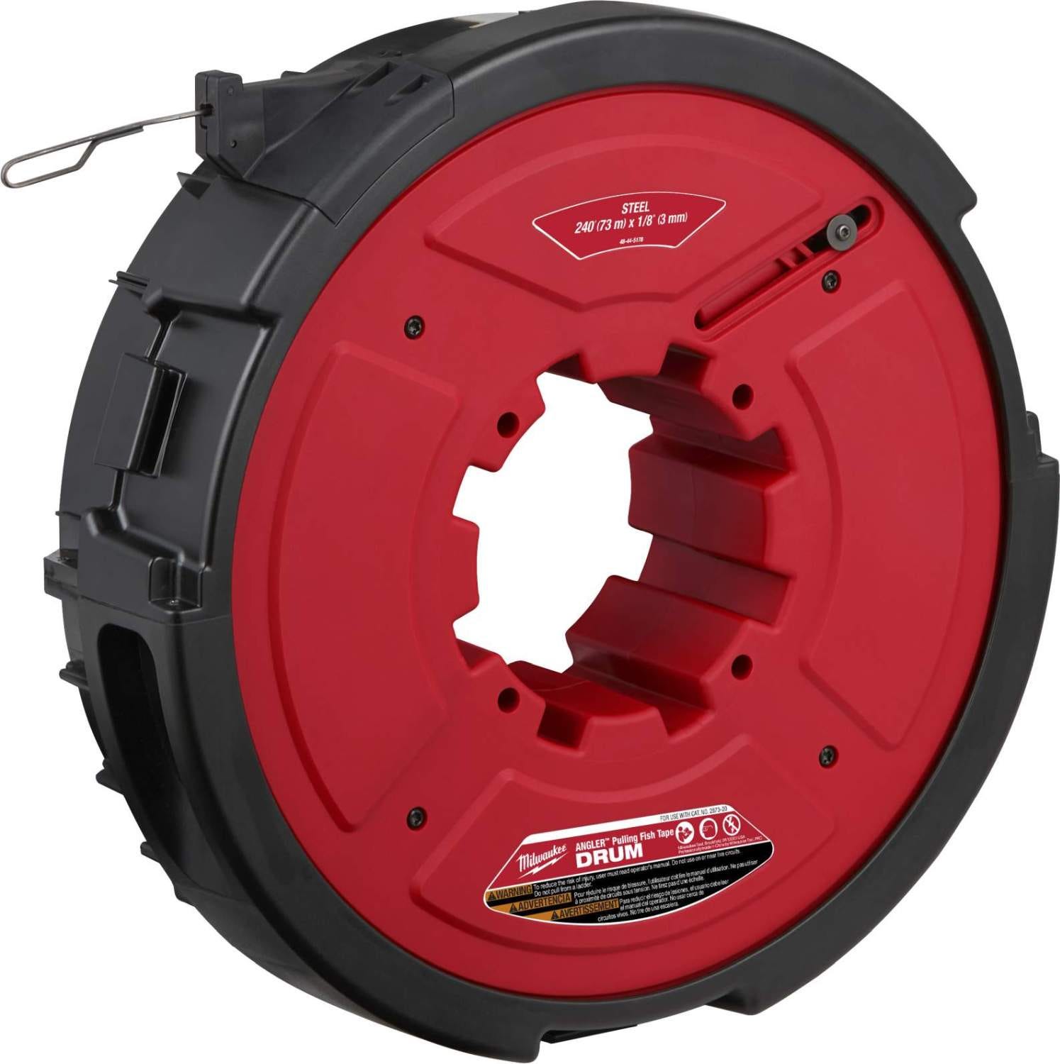 Milwaukee 48-44-5178 Angler 240' x 1/8" Steel Pulling Fish Tape Drum