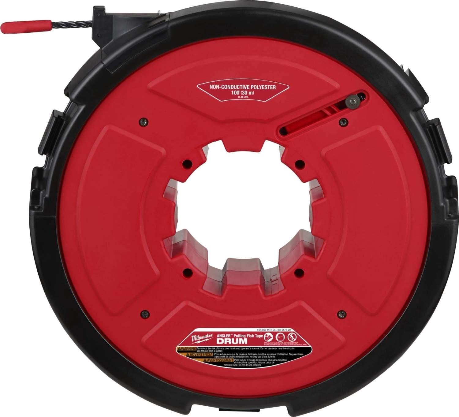 Milwaukee 48-44-5195 Angler 100' Non-Conductive Polyester Pulling Fish Tape Drum (PROMO)