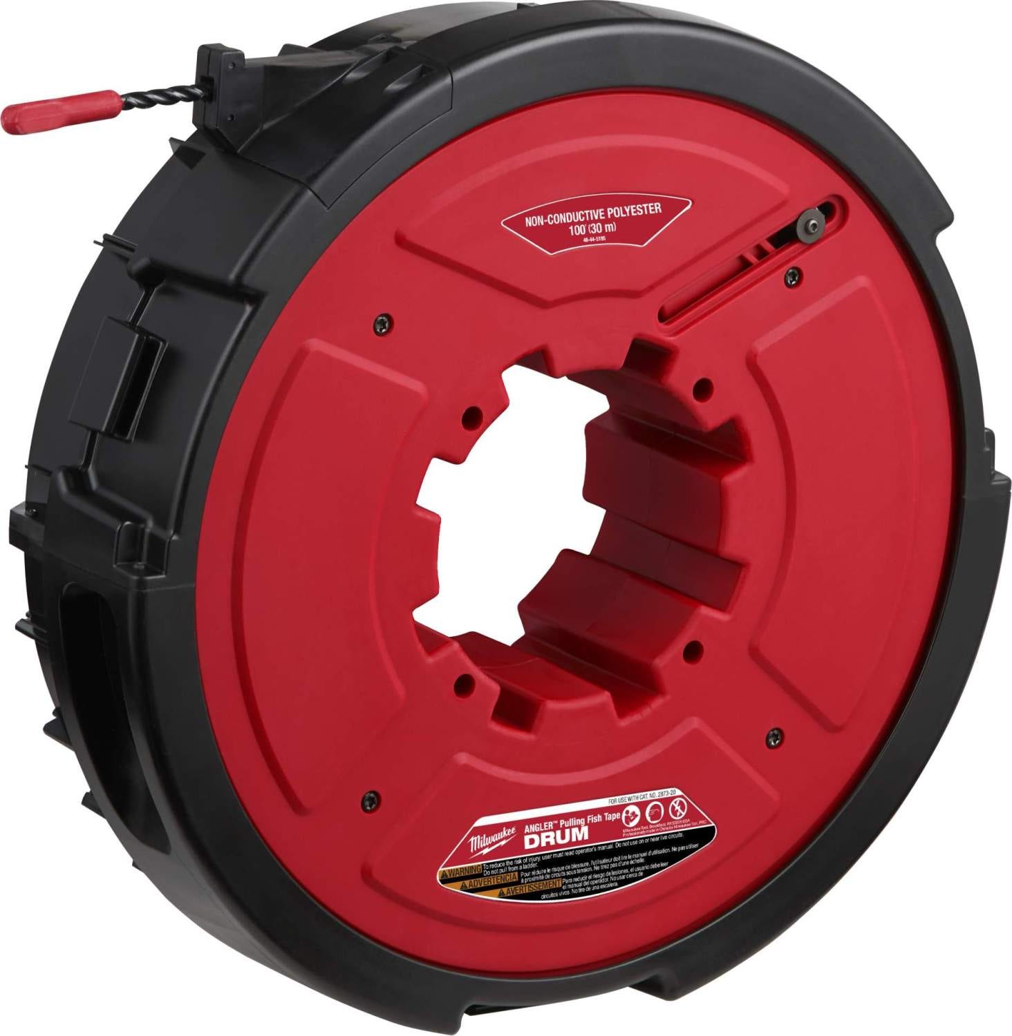 Milwaukee 48-44-5195 Angler 100' Non-Conductive Polyester Pulling Fish Tape Drum