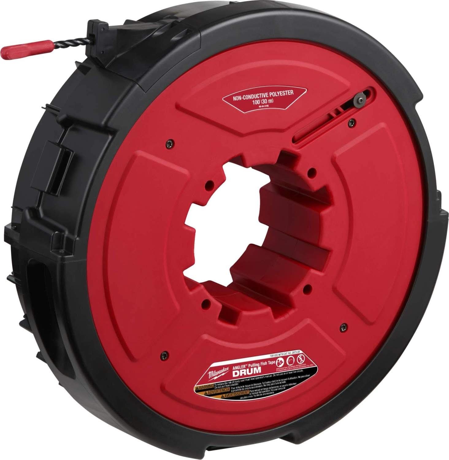 Milwaukee 48-44-5195 Angler 100' Non-Conductive Polyester Pulling Fish Tape Drum (PROMO)
