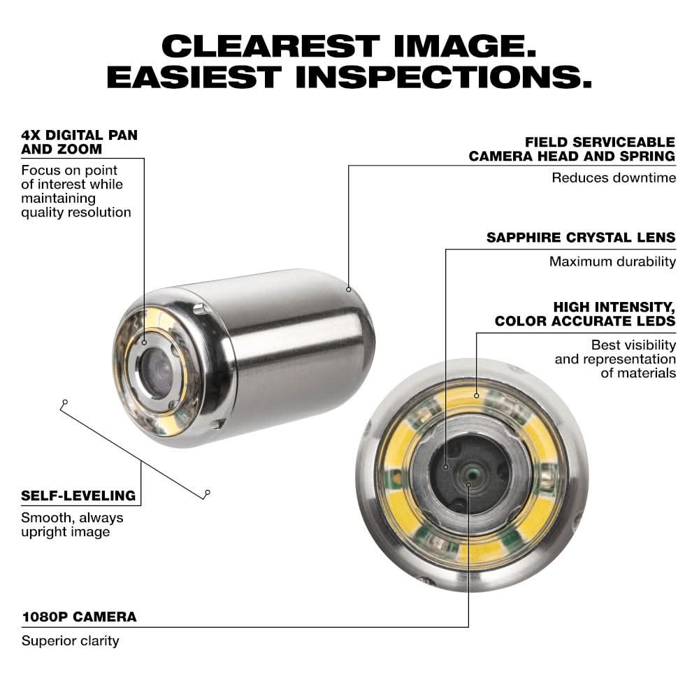 Milwaukee 48-53-3322 20mm Replacement Camera Head Kit for M12 85' High Flex Compact Inspection Camera