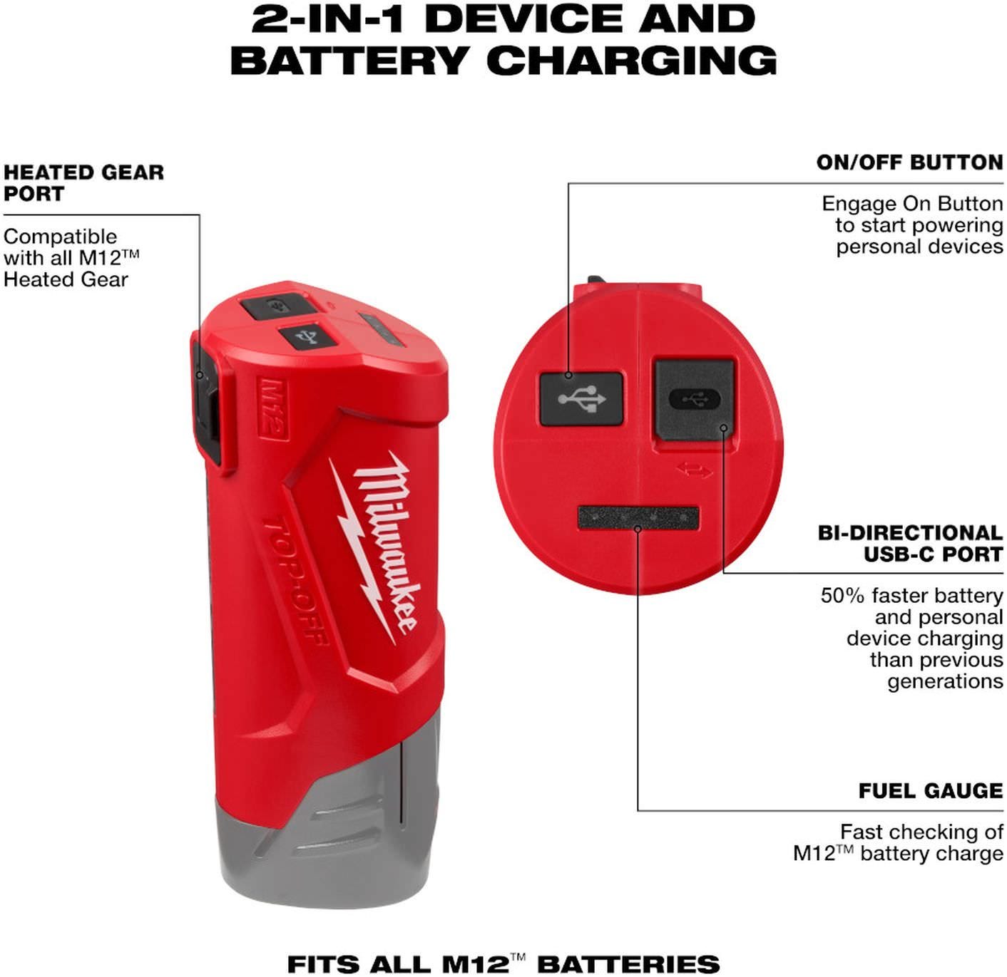 Milwaukee 48-59-1211 M12 TOP-OFF Power Supply and Charger