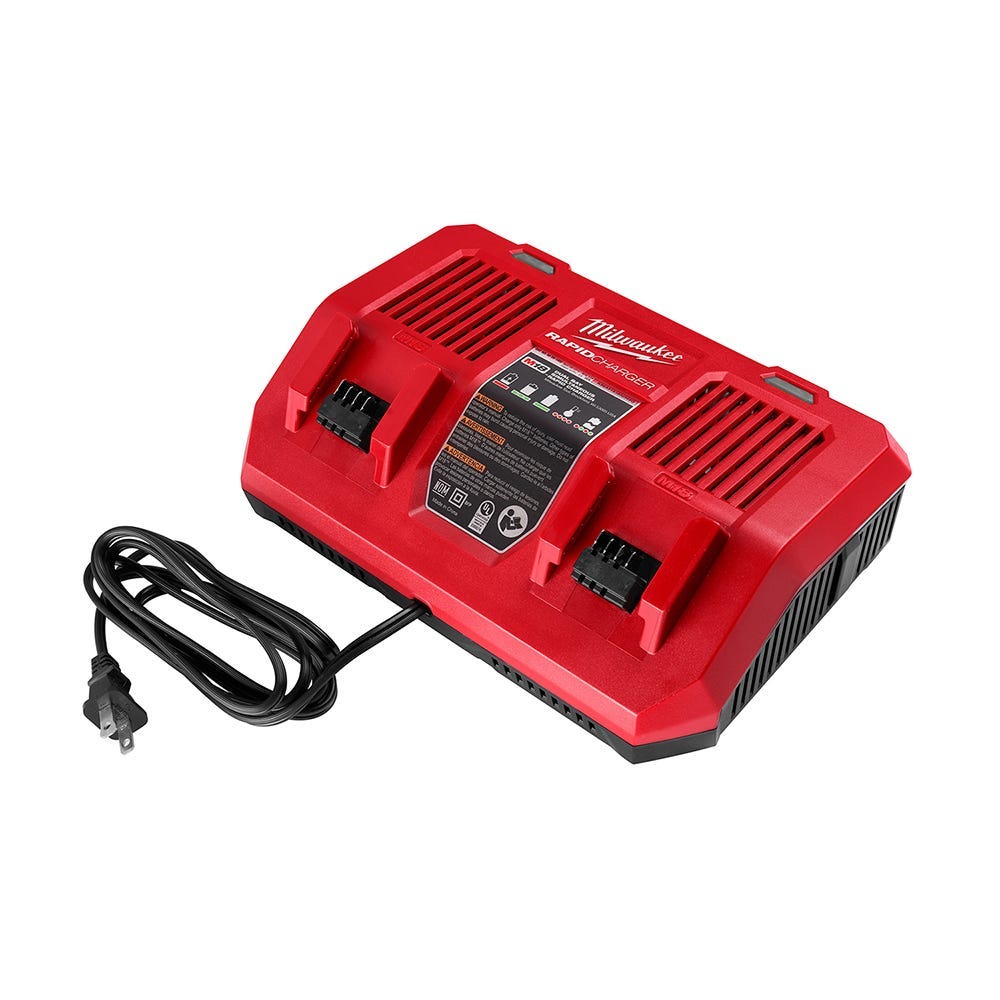 Milwaukee M18 Compact Tire Inflator with 6.0Ah Battery 2-Pack and M18 Dual Bay Simultaneous Rapid Charger