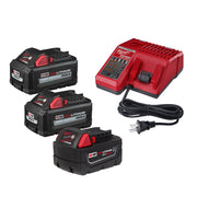 Milwaukee 48-59-1862S M18 REDLITHIUM HIGH OUTPUT XC 6.0Ah Battery 2-Pack Starter Kit w/ (1) M18 REDLITHIUM XC5.0 Oil & Solvent Resistant Battery