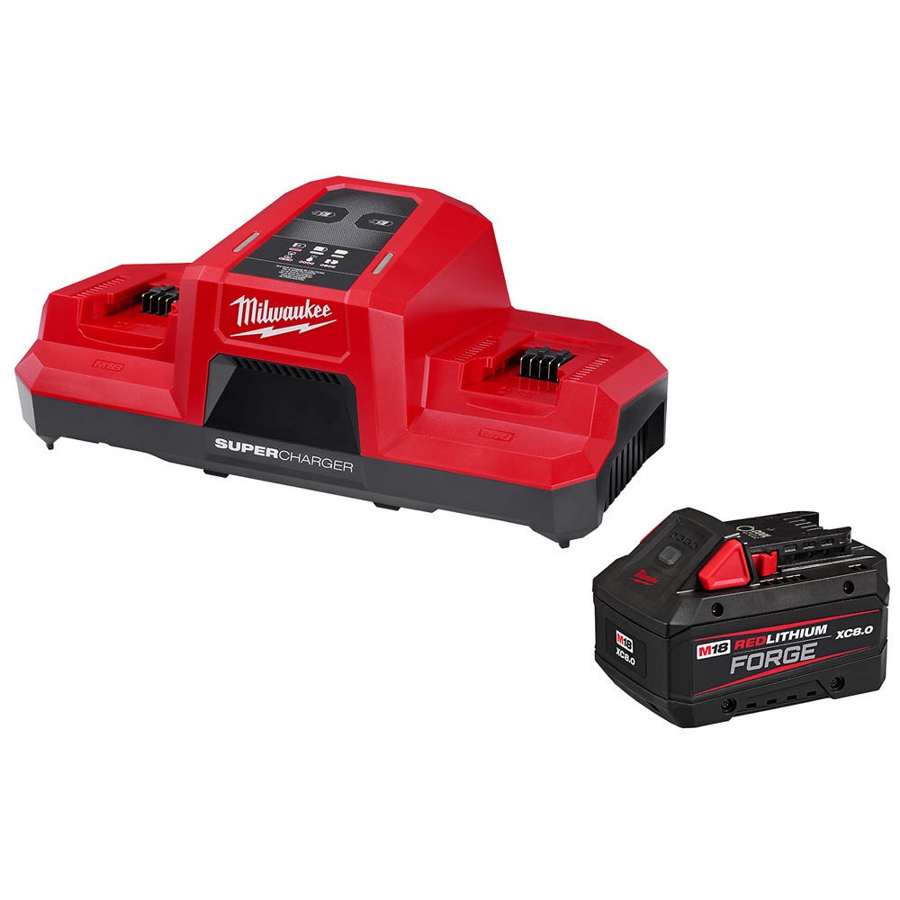 Milwaukee 48-59-1881SC M18 FORGE XC 8.0Ah Battery & Dual Bay Super Charger Starter Kit