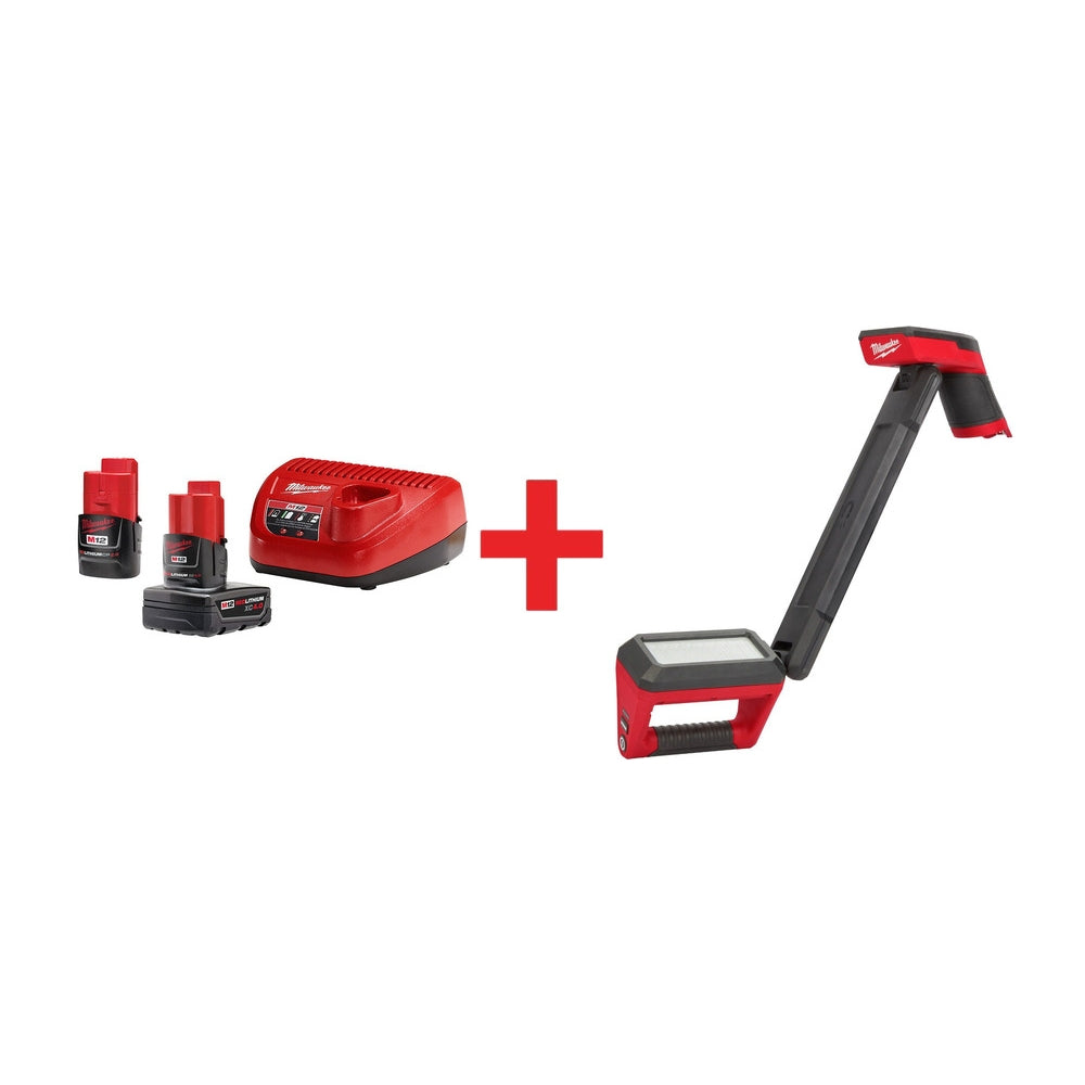 Milwaukee M12 Underbody 1,200-Lumen Articulating Light with CP2.0/XC4.0 Starter Pack