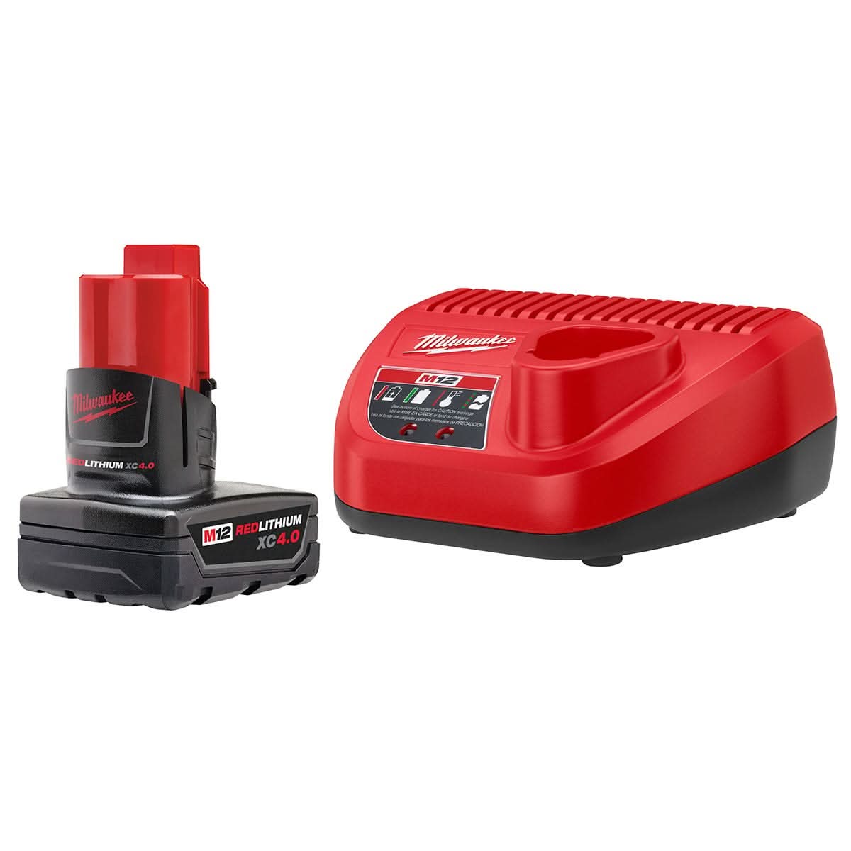 Milwaukee M12 Cable Stapler with M12 XC 4.0Ah Battery & Charger Starter Kit