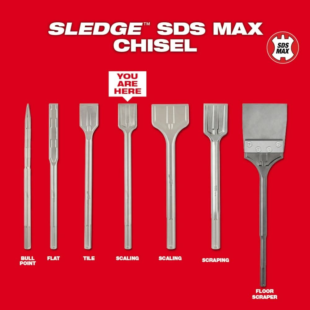 Milwaukee 48-62-4084 SDS-MAX SLEDGE 2-Inch Scaling Chisel