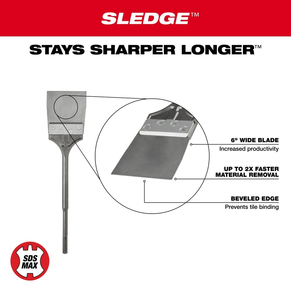 Milwaukee 48-62-4096 SDS-MAX SLEDGE Floor Scraper
