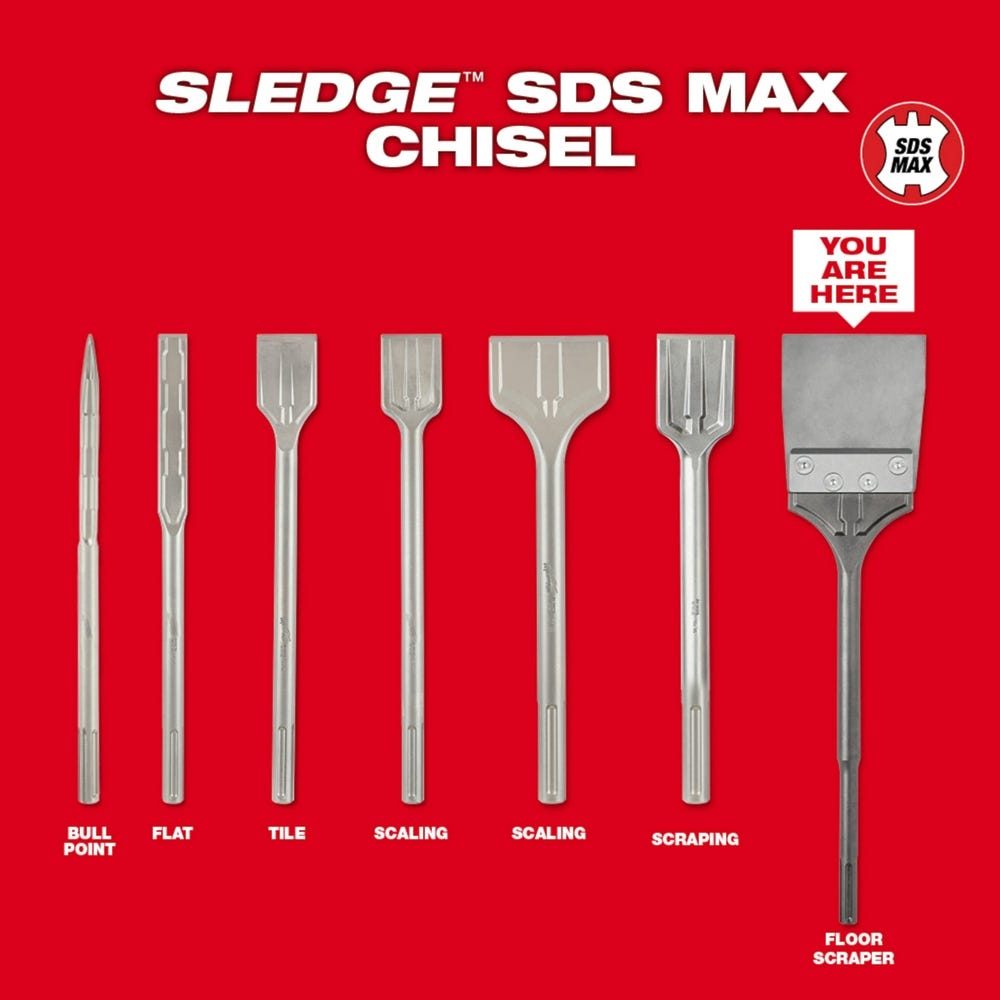 Milwaukee 48-62-4096 SDS-MAX SLEDGE Floor Scraper