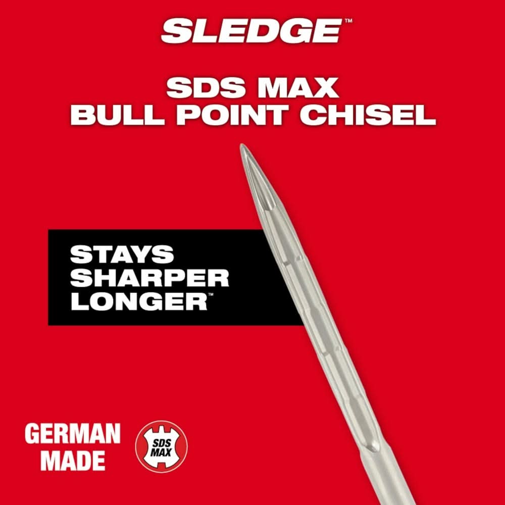 Milwaukee 48-62-4250 SDS-MAX SLEDGE 16-Inch Bull Point Chisel