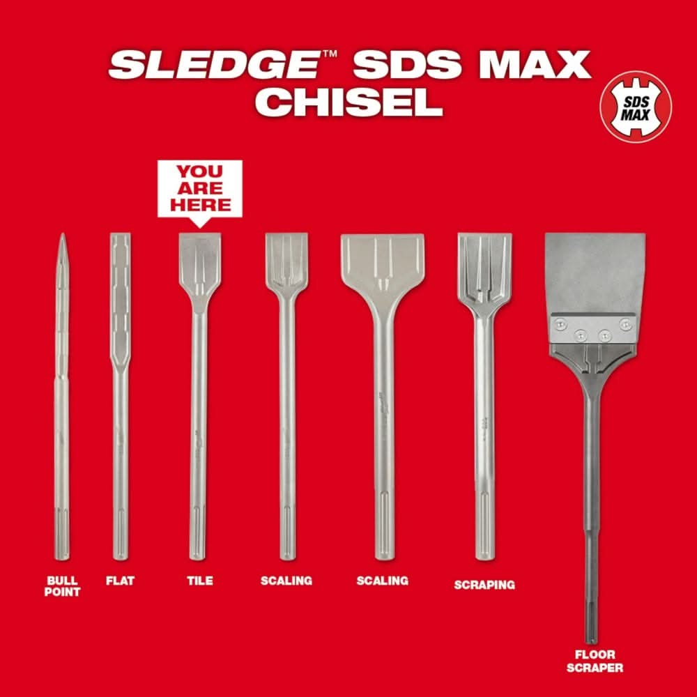 Milwaukee 48-62-4258 SDS-MAX SLEDGE 2-Inch Tile Chisel