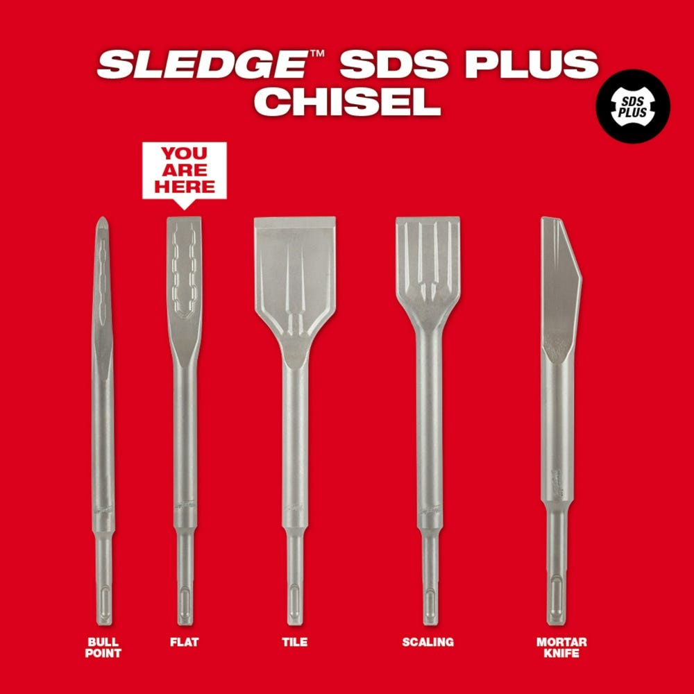 Milwaukee 48-62-6052 SDS PLUS SLEDGE 3/4" X 10" Flat Chisel