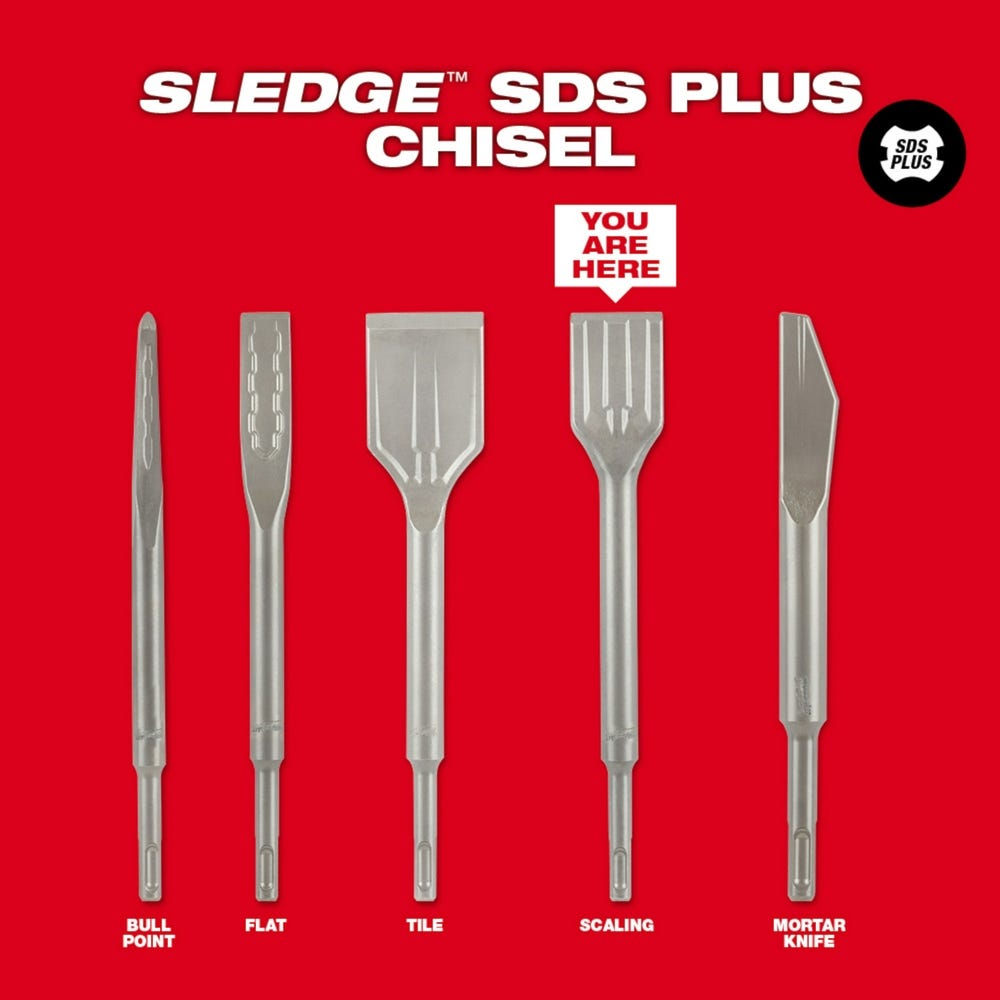 Milwaukee 48-62-6056 SDS PLUS SLEDGE 1-1/2" Scaling Chisel
