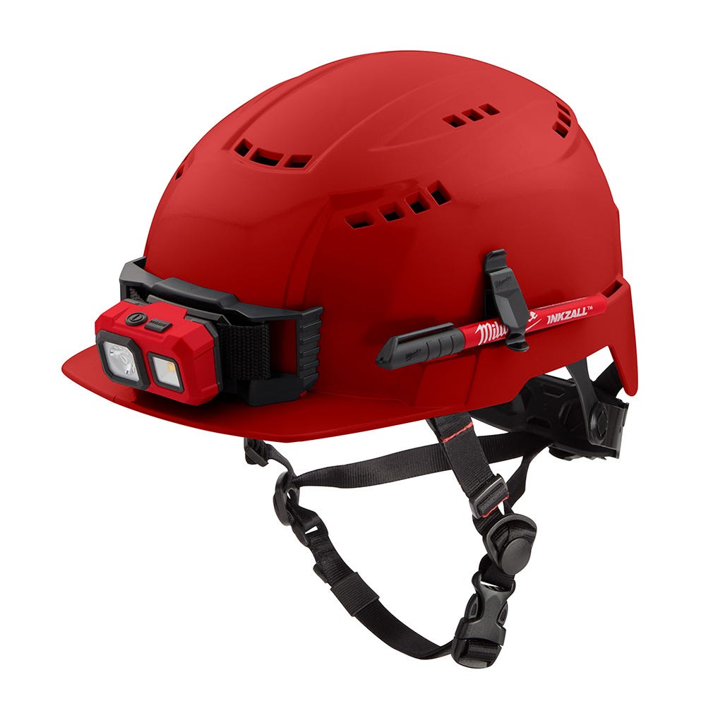 Milwaukee 48-73-1328 Red Front Brim Vented Safety Helmet - Type 2, Class C