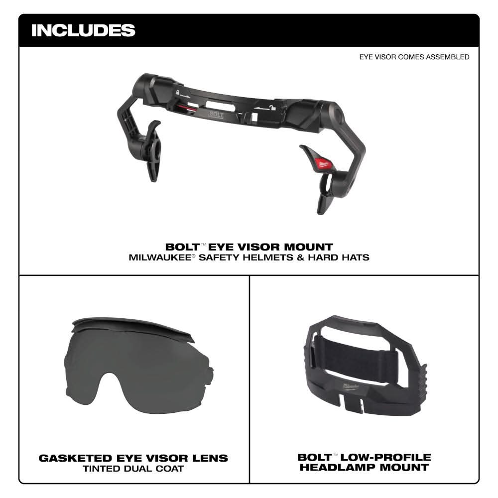Milwaukee 48-73-1417 BOLT Gasketed Eye Visor - Tinted Dual Coat