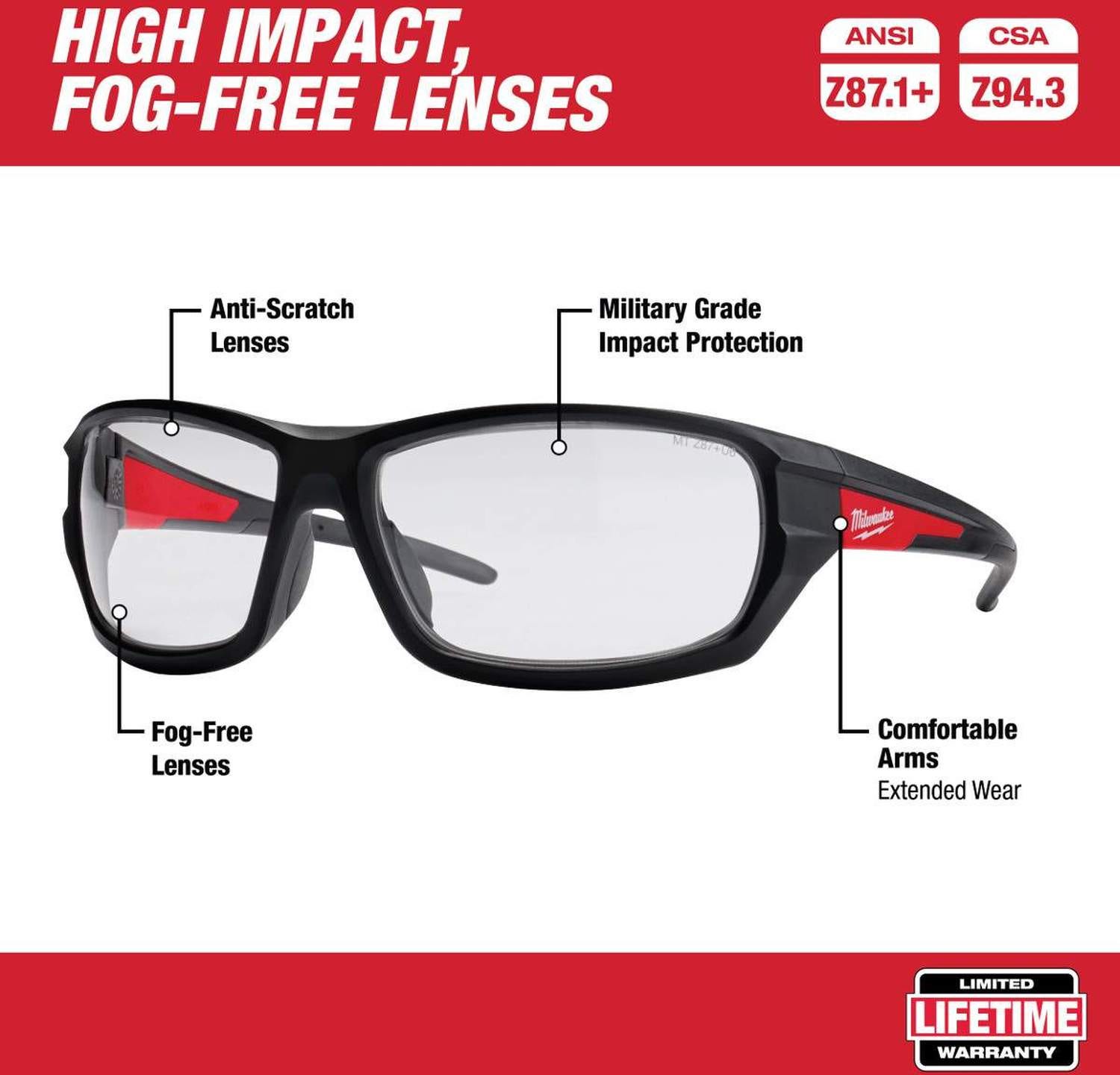 Milwaukee 48-73-2020 Clear High Performance Safety Glasses