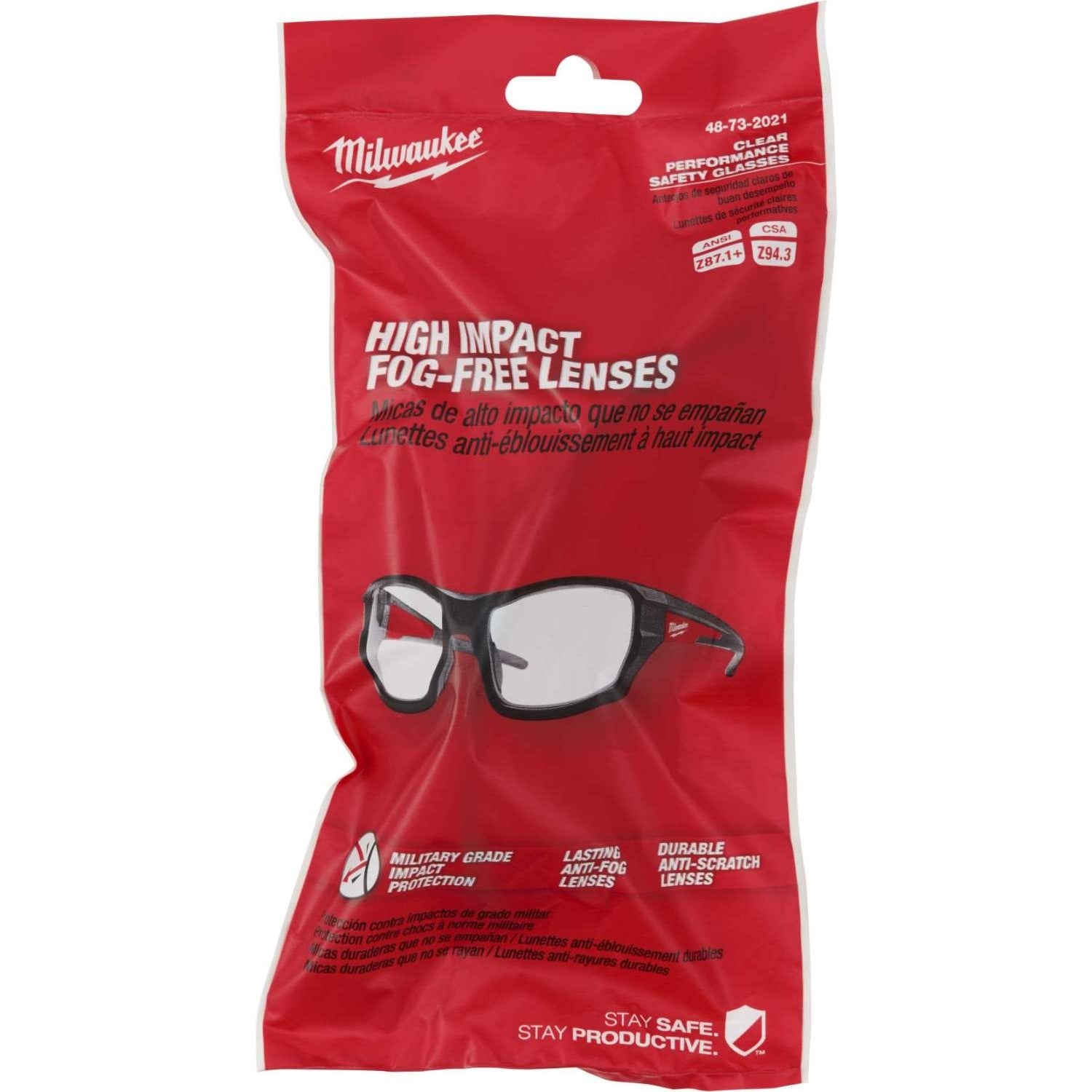 Milwaukee 48-73-2021 Clear High Performance Safety Glasses