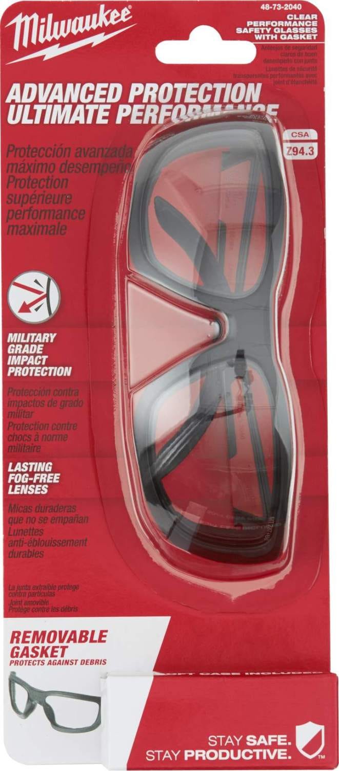 Milwaukee 48-73-2040 Clear High Performance Safety Glasses with Gasket