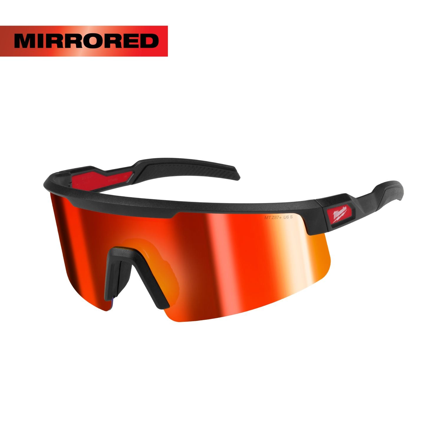Milwaukee 48-73-2506 Wrap Around Red Mirrored Safety Glasses w