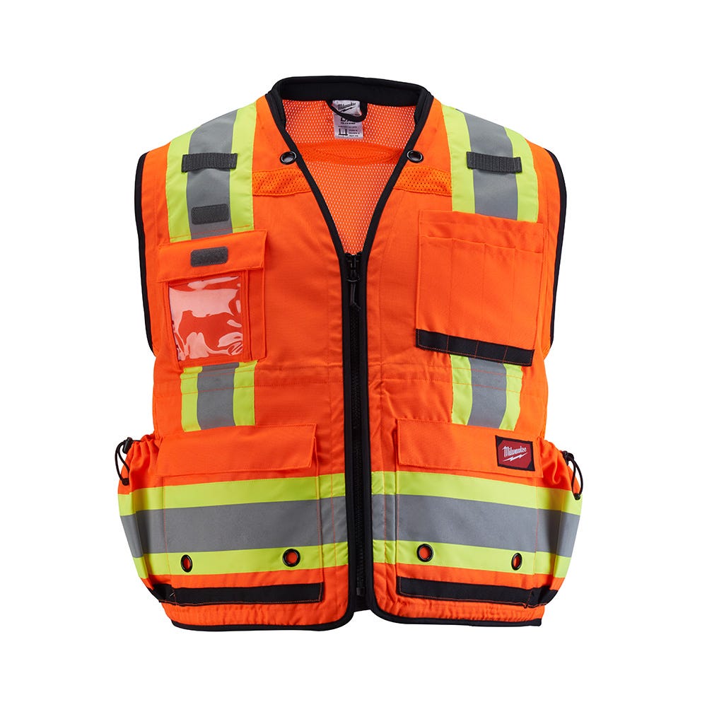 Milwaukee 48-73-516O Class 2 Surveyor's High Visibility Orange Safety Vest