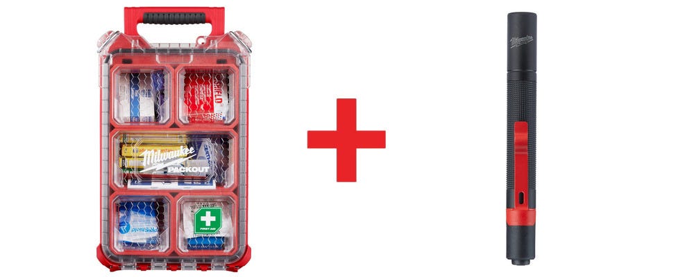 Milwaukee 79PC Class A Type III PACKOUT First Aid Kit with 100-Lumen Penlight