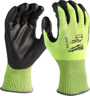 Milwaukee High Visibility Cut Level 4 Polyurethane Dipped Gloves, 1-Pack