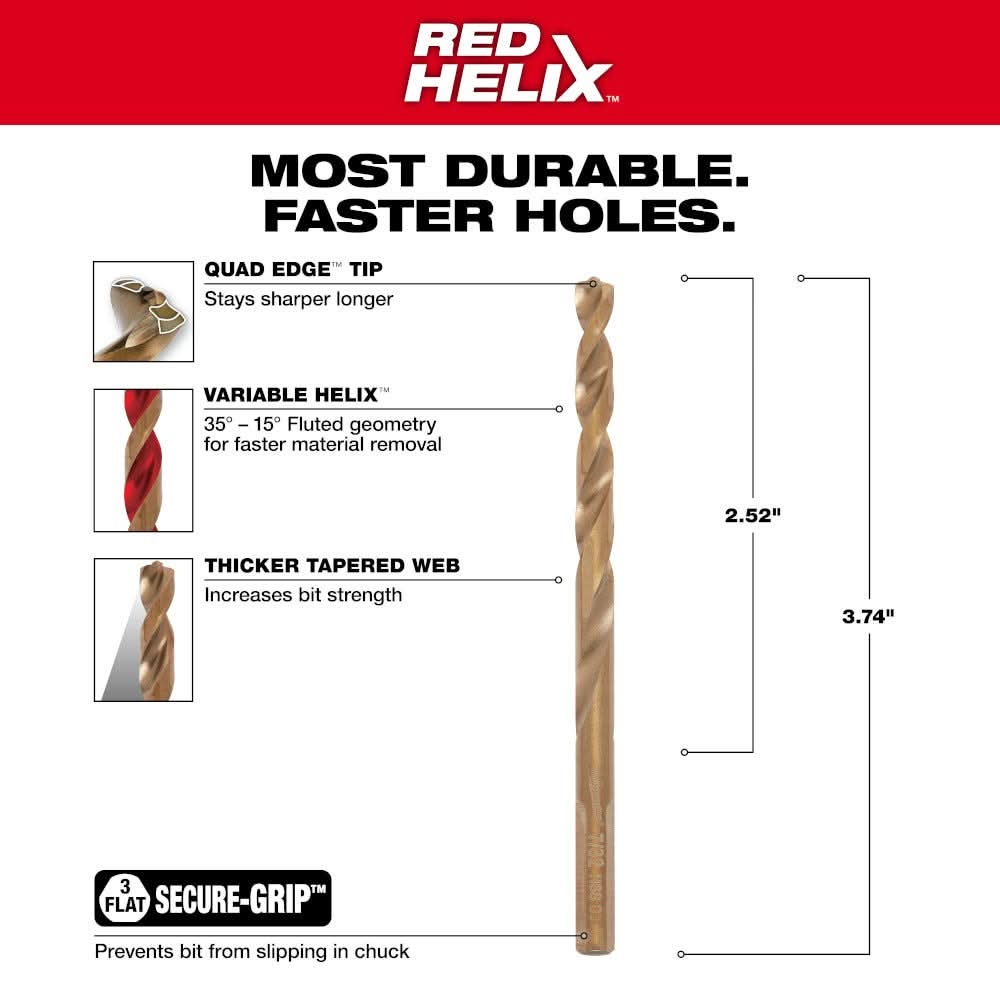 Milwaukee 48-89-2311 7/32" COBALT RED HELIX