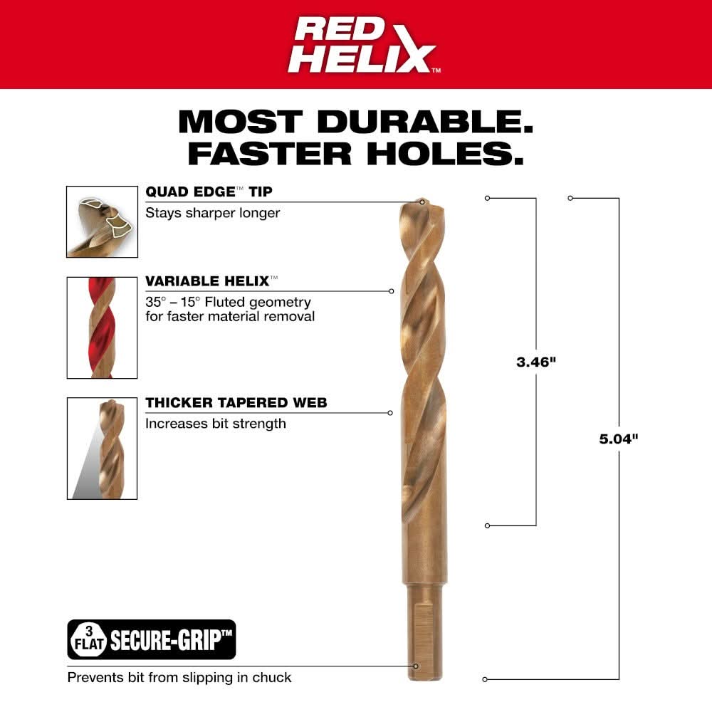 Milwaukee 48-89-2328 31/63" COBALT RED HELIX